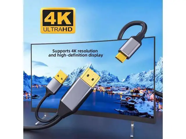 Alt view image 6 of 7 - Vszerda Reversed HDMI to USB-C Cable 4K, HDMI Type-A Source to Type-C Male Touch Screen Displays HDTV Cord for Laptop Monitor 2.0m/6.56ft
