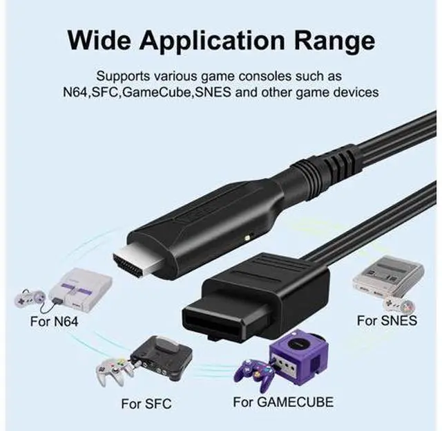Alt view image 2 of 7 - Vszerda N64 to HDMI Converter Adapter Support Audio Video Output,HDMI Link Cable for N64 Modes,Plug and Play, Support HD 1080P/720P Display