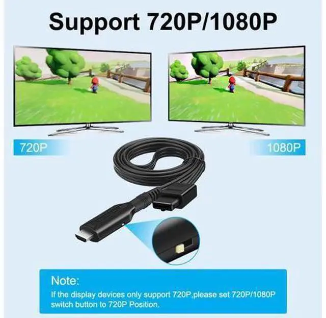 Alt view image 3 of 7 - Vszerda N64 to HDMI Converter Adapter Support Audio Video Output,HDMI Link Cable for N64 Modes,Plug and Play, Support HD 1080P/720P Display