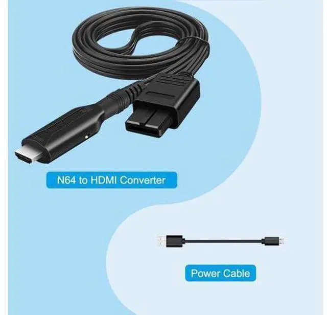 Alt view image 7 of 7 - Vszerda N64 to HDMI Converter Adapter Support Audio Video Output,HDMI Link Cable for N64 Modes,Plug and Play, Support HD 1080P/720P Display