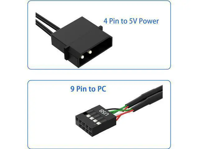 Alt view image 5 of 6 - Vszerda 9 Pin USB 2.0 to 4X 9 Pin Extension Splitter, USB 2.0 Header Splitter, Internal USB Hub USB 2.0 Splitter
