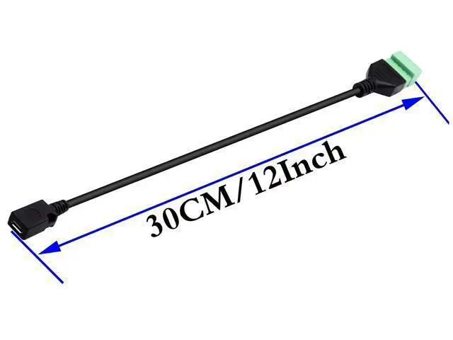 Alt view image 2 of 7 - Vszerda Micro USB Screw Terminal Block Connector Cable - 2.0 Female Plug to 5 Pin/Way Female Bolt Screw Adapter with Shield Terminals (30CM/2PacCK)