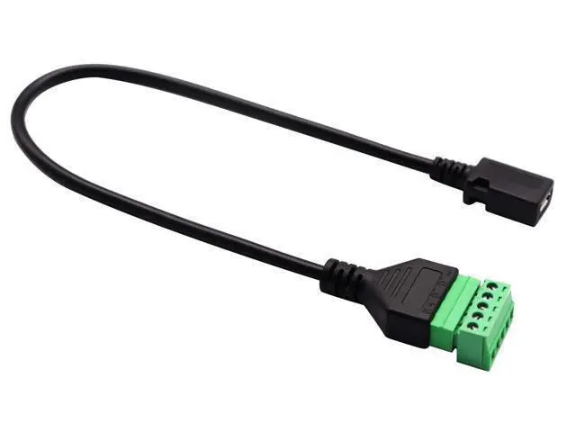Alt view image 6 of 7 - Vszerda Micro USB Screw Terminal Block Connector Cable - 2.0 Female Plug to 5 Pin/Way Female Bolt Screw Adapter with Shield Terminals (30CM/2PacCK)