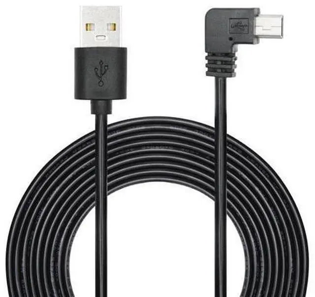 Main image of Vszerda 90 Degree Dash Cam Mini USB Power Cord 11FT, Left Angle USB Car Camera Charging Cable, for GPS Navigator and Other Devices Charging