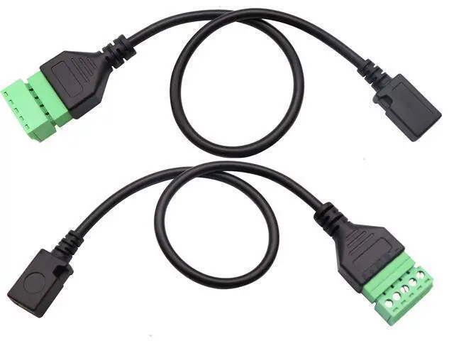 Alt view image 7 of 7 - Vszerda Micro USB Screw Terminal Block Connector Cable - 2.0 Female Plug to 5 Pin/Way Female Bolt Screw Adapter with Shield Terminals (30CM/2PacCK)