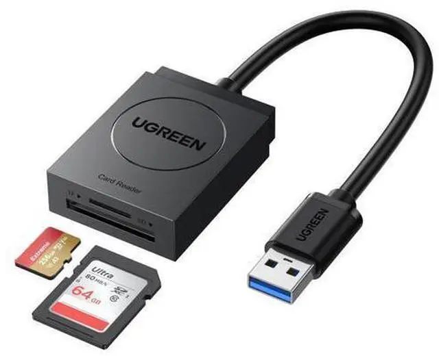 Main image of UGREEN SD Card Reader USB 3.0 Dual Slot Flash Memory Card Reader TF SD SDXC SDHC MMC RS-MMC Micro SDXC Micro SDHC UHS-I for Mac Windows Linux Chrome Read 2 Cards Simultaneously