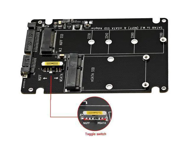 Alt view image 2 of 6 - Vszerda M.2 SATA 3.0,mSATA to SATA or USB Type C Adapter 2-in-1 Card Support mSATA or Ngff B Key SATA III SSD