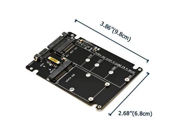 Alt view image 3 of 6 - Vszerda M.2 SATA 3.0,mSATA to SATA or USB Type C Adapter 2-in-1 Card Support mSATA or Ngff B Key SATA III SSD