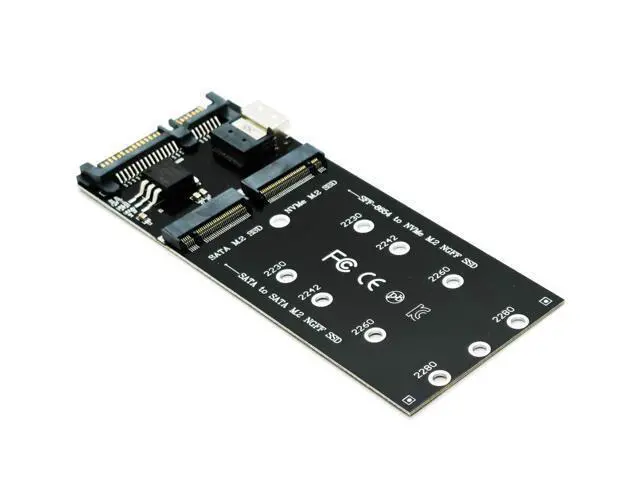 Alt view image 2 of 5 - Vszerda Combo M.2 NVMe SSD to SFF-8654 Slimline SAS(PCIe),NGFF to SATA Adapter Card (Not Support NVEM SSD to SATA or M.2SATA to SFF-8654)