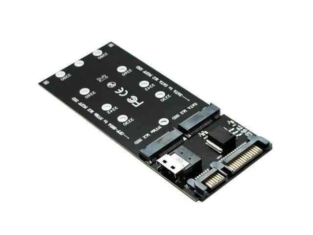 Alt view image 4 of 5 - Vszerda Combo M.2 NVMe SSD to SFF-8654 Slimline SAS(PCIe),NGFF to SATA Adapter Card (Not Support NVEM SSD to SATA or M.2SATA to SFF-8654)