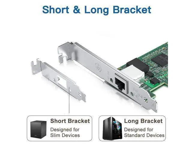 Alt view image 3 of 6 - Vszerda Gigabit PCIe NIC with D.ell Broadcom BCM5751 Chip, 1Gb Network Card Compare to Broadcom BCM5751-T1, Single RJ45 Port, PCI-E X1, Ethernet Card with Low Profile for Windows/Windows Server/Linux