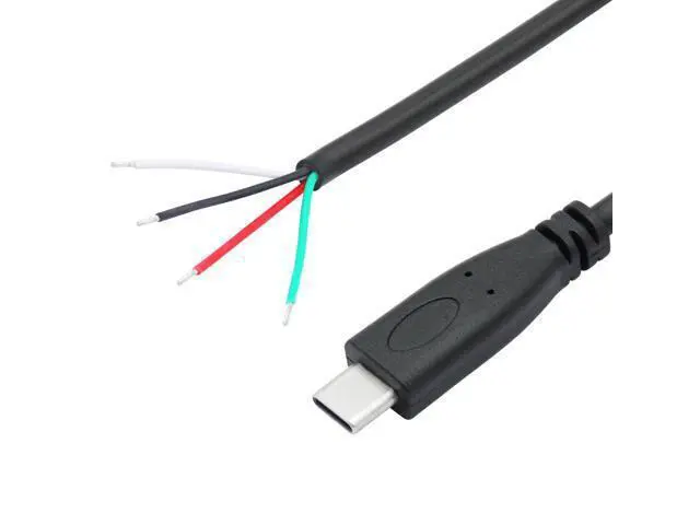Alt view image 2 of 6 - Vszerda 4Pcs Short USB C to 4 Pin Bare Wire Open End Wire 11inch, 22AWG 5V/3A USB Type C Male Plug 4 Pin Pigtail Power and Data Cable,for USB Type C Equipment Installed or Replacement Repair DIY Cable