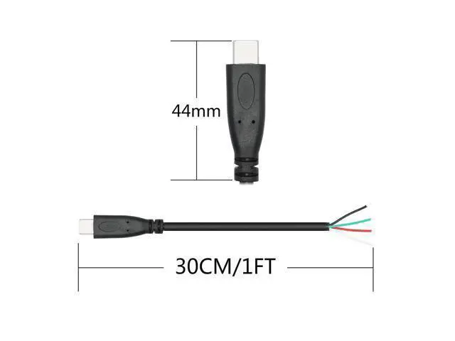Alt view image 6 of 6 - Vszerda 4Pcs Short USB C to 4 Pin Bare Wire Open End Wire 11inch, 22AWG 5V/3A USB Type C Male Plug 4 Pin Pigtail Power and Data Cable,for USB Type C Equipment Installed or Replacement Repair DIY Cable