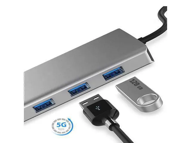 Alt view image 6 of 7 - Vszerda USB Type C Dual HDMI VGA Adapter Card Reader USB 3.0 HUB Screen Mirror