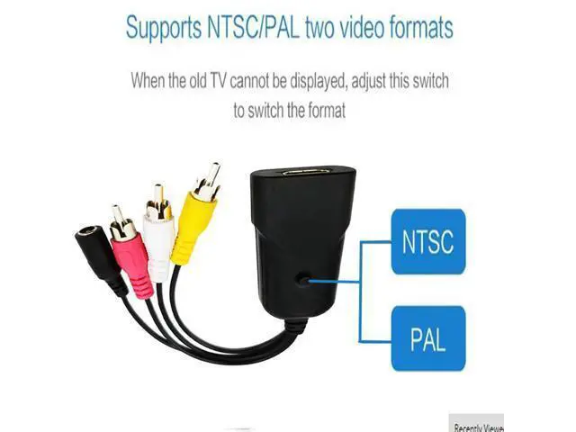 Alt view image 5 of 7 - Vszerda HDMI Mini AV Adapter HD Converter Box HDMI to Composite RCA AV/CVSB L/R Video 720P 1080P HDMI2AV hdmi2 av Video