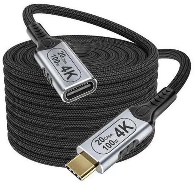 Main image of Vszerda USB c Extension Cable 16.5ft/5M,USB 3.2 Extension Cable Long, USB c Extension Cable 20gbps,100w USB-c Extension Cable PD Fast Charging,Male to Female 4k Video Extender Braided Data Cord