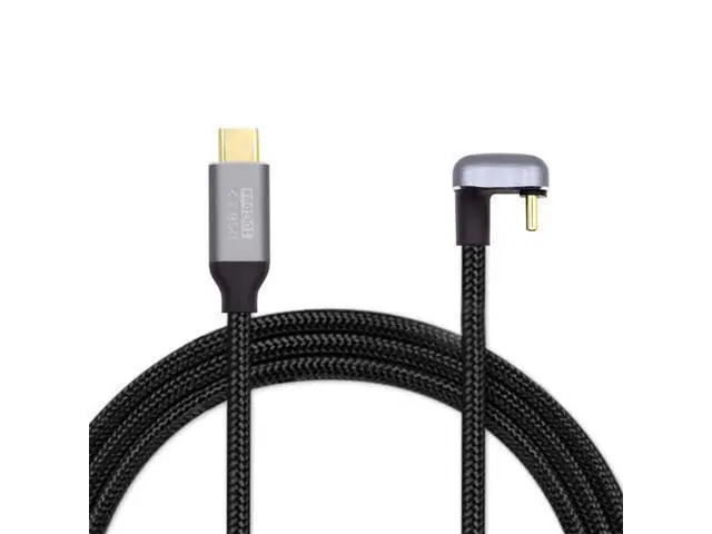 Alt view image 2 of 7 - Vszerda USB 3.1 USB-C Type C Male to Male Cable 10Gbps Data Transfer, 100W PD Charging Cord 4K 60Hz Video Monitor Cable Opposite U Shape Back Angled with Sleeve for Laptop, Chromebook 3.0M