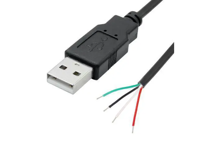 Alt view image 2 of 6 - Vszerda 4Pcs Short USB A Male 4 Pin Bare Wire 11inch,USB 5V/2A 4 Pin Pigtail Open End Power and Data Cable,for USB Equipment Installed or Replacement Repair DIY Cable
