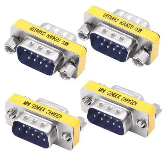 Main image of Vszerda DB9 Gender Changer Solderless Connector Male to Male Adapter Mini RS232 D-SUB 9 Pin Serial Cable Coupler-4pcs