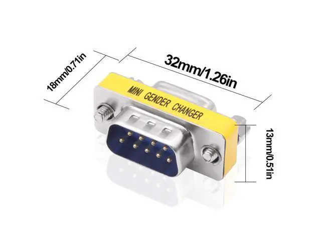 Alt view image 2 of 7 - Vszerda DB9 Gender Changer Solderless Connector Male to Male Adapter Mini RS232 D-SUB 9 Pin Serial Cable Coupler-4pcs