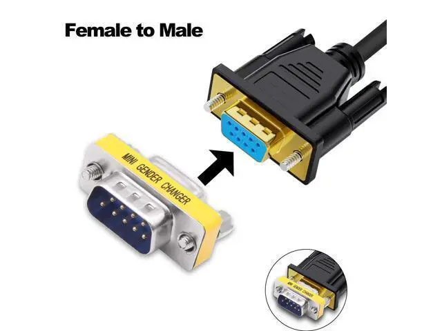 Alt view image 4 of 7 - Vszerda DB9 Gender Changer Solderless Connector Male to Male Adapter Mini RS232 D-SUB 9 Pin Serial Cable Coupler-4pcs