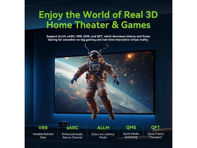 Alt view image 4 of 7 - FIBBR 8K HDMI 2.1 Cable 6ft/2m, 48Gbps High Speed HDMI Cord, Support 8K@60Hz 4K@120Hz 2K@240Hz eARC 3D Dynamic HDR 12Bit for PS4/PS5 Laptop Xbox Series Standard HDMI Port
