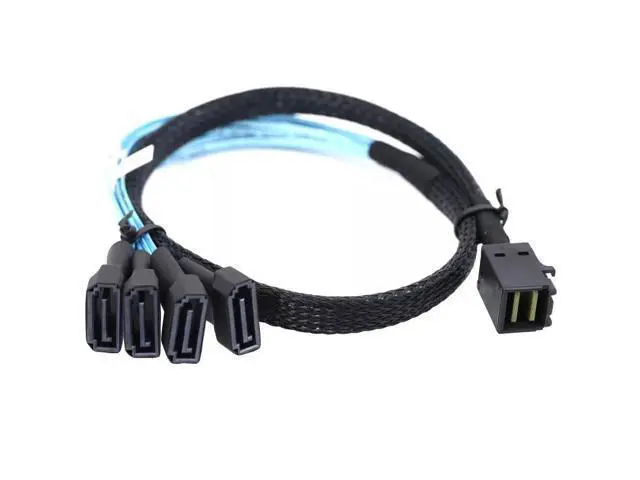 Alt view image 2 of 5 - Vszerda Mini SAS HD SFF-8643 to 4 Ports SATA 7P Male Cable 50CM