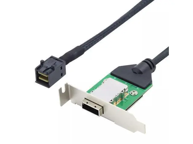 Main image of Vszerda Mini SAS SFF-8643 Host to SAS SFF-8088 Female with Low Bracket Adapter Cable 50CM