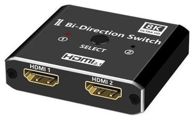 Main image of Vszerda 8K HDMI 2.1 Switch 4K@120Hz 8K@60Hz, Aluminum HDMI Switcher 2 in 1 Out, HDM I Splitter Supports HDR10+ 48 Gbps 3D Dolby VRR, HDM I Switcher Compatible with TV PS5/4 B0X Laptops PC Projector