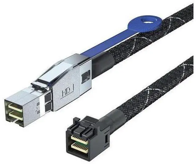 Main image of Vszerda SFF-8644 to SFF-8643 Mini SAS HD Hybrid Cable, 12Gbps SAS 3.0 Adapter for RAID/Data Center/Workstation/Desktop, 100-Ohm, 0.5m/1.6ft
