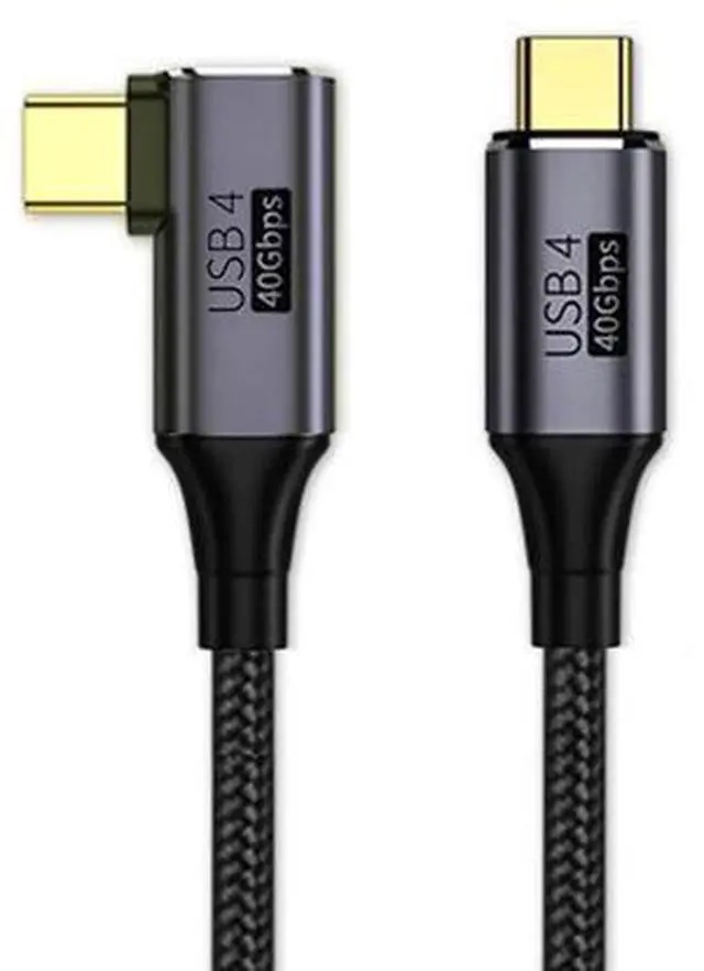 Main image of Vszerda Right Angled 90 Degree USB4.0 to Straight USB4.0 Cable 40Gbps with 100W Charging and 5K@60Hz K@60Hz Compatible with Thunderbolt3/4 (1M)