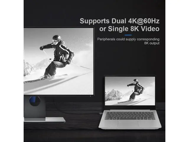 Alt view image 6 of 7 - Vszerda Right Angled 90 Degree USB4.0 to Straight USB4.0 Cable 40Gbps with 100W Charging and 5K@60Hz K@60Hz Compatible with Thunderbolt3/4 (1M)