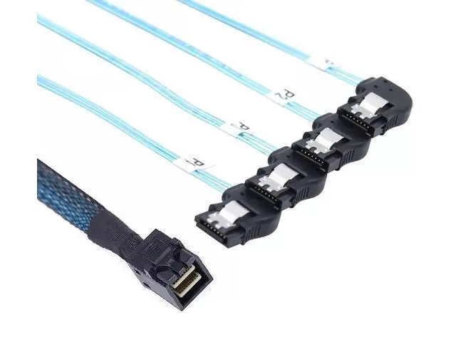 Main image of Vszerda Mini SAS HD SFF-8643 to 4 Ports Right Angle SATA Server Connections Cable 100CM