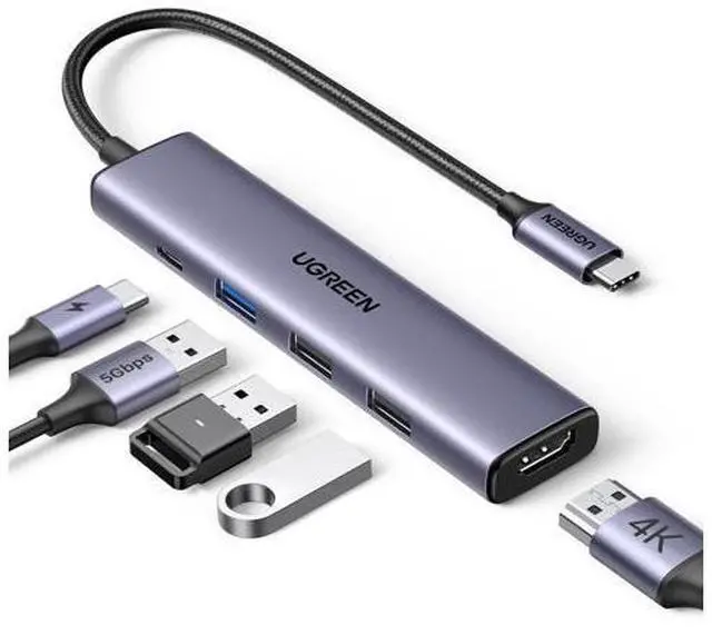 Main image of UGREEN USB C Hub 5 in 1 Multiport Adapter Revodok 105 4K HDMI, 100W Power Delivery, 3 USB-A Data Ports, USB C Dongle for MacBook Pro/Air, iPad Pro, iMac, iPhone 16 Pro/Pro Max, XPS, Thinkpad