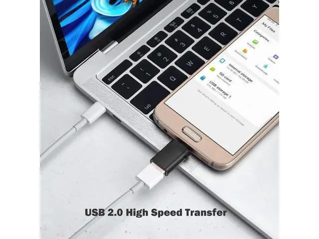 Alt view image 4 of 5 - Vszerda 5 Pack Micro USB to USB OTG Adapter, USB A to Micro USB, Compatible with S7 LG, Mouse, Flash Drive, Keyboard, Game Controller, Black