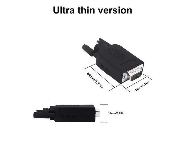 Alt view image 3 of 7 - Vszerda DB9 Male Solderless Connector Breakout Board RS232 D-SUB 9 Pin Serial Adapter Terminal Block with Case-2 Packs (Male)