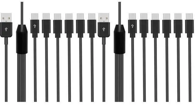 Main image of Vszerda USB C Splitter Cable - 6 in 1 USB 2.0 Type A to 6 Type-C Male Charger Cable with 3A Fast Charge for Android, Samsung, Tablet, 1.5ft (Pack of 2)