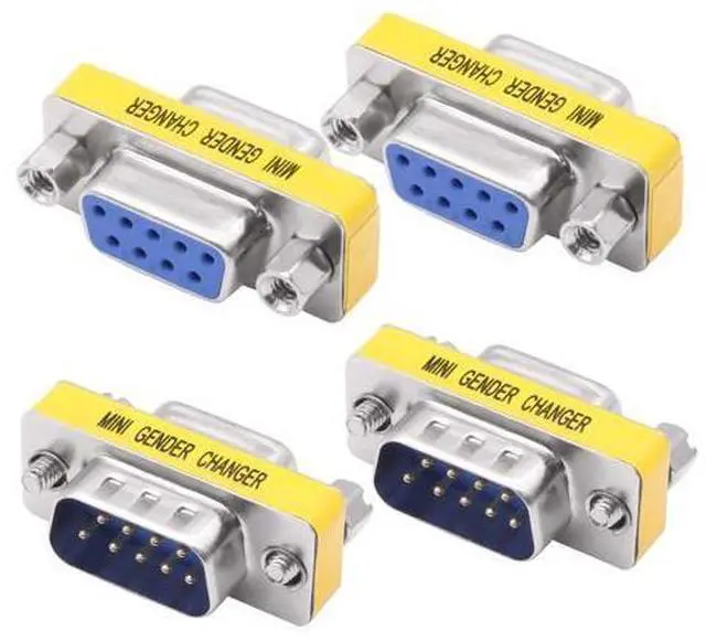 Main image of Vszerda DB9 Gender Changer Solderless Connector Male to Female Adapter Mini RS232 D-SUB 9 Pin Serial Cable Coupler-4pcs