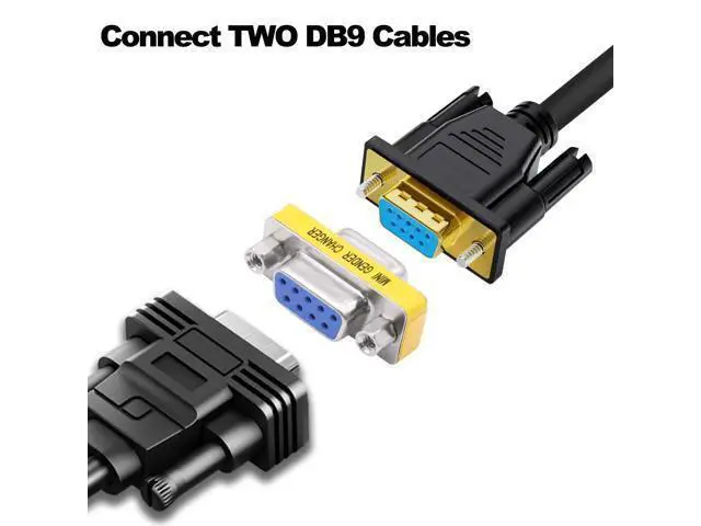 Alt view image 4 of 7 - Vszerda DB9 Gender Changer Solderless Connector Male to Female Adapter Mini RS232 D-SUB 9 Pin Serial Cable Coupler-4pcs