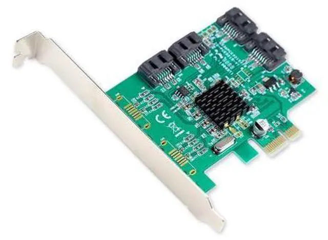 Main image of Vszerda 4 Port SATA III Expansion Card with Low Profile Bracket - 6Gbps SATA 3.0 Controller PCI Express x1 Marvell 9215 for Windows 11/10/8/7/XP/Vista/Linux