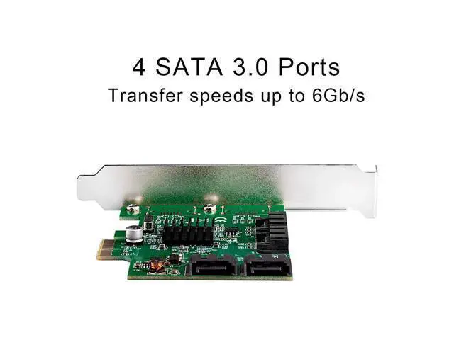 Alt view image 4 of 7 - Vszerda 4 Port SATA III Expansion Card with Low Profile Bracket - 6Gbps SATA 3.0 Controller PCI Express x1 Marvell 9215 for Windows 11/10/8/7/XP/Vista/Linux