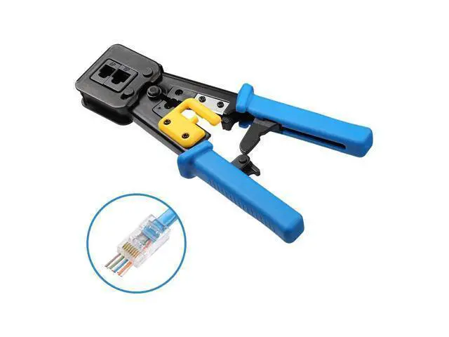 Alt view image 3 of 7 - Vszerda RJ45 Crimp Tool Pass Through Cat5 Cat5e Cat6 Crimping Tool for RJ45/RJ12 Regular