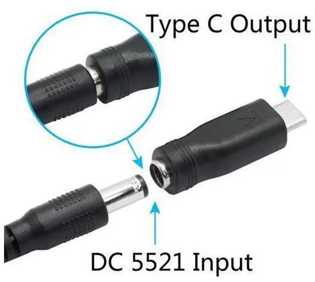 Alt view image 3 of 12 - Vszerda DC 5.5mm x 2.1mm to USB C Adapter, 5V DC 5521 Female to USB Type C Male Plug Convert Connector Power (4Pcs)