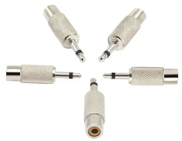 Main image of Vszerda RCA to 3.5MM Audio TS Adapter 3.5mm 1/8" Mono Plug Male to RCA Female Jack Adaptor Connector (Silver)(5 Packs, 2-Pole)