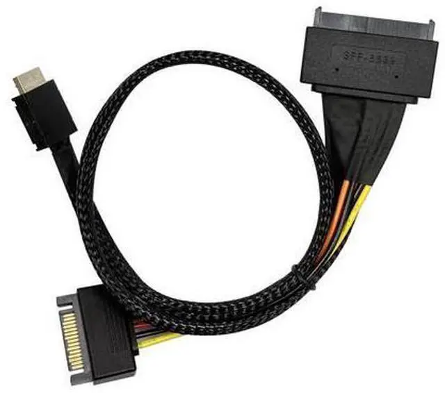 Alt view image 3 of 5 - Vszerda Oculink to U.2 Adapter Cable, SFF-8611 (4i) to SFF-8639 (U.2) PCIe 4.0 x4 NVMe SSD Cable, for PCIe 4.0/3.0 SSD Hard Drive Enclosure, Server, Workstation (80cm)