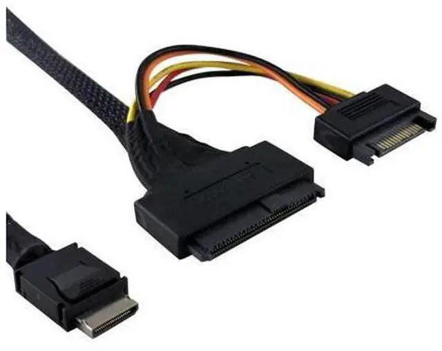 Alt view image 4 of 5 - Vszerda Oculink to U.2 Adapter Cable, SFF-8611 (4i) to SFF-8639 (U.2) PCIe 4.0 x4 NVMe SSD Cable, for PCIe 4.0/3.0 SSD Hard Drive Enclosure, Server, Workstation (80cm)