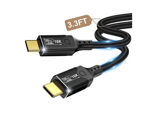 Main image of Vszerda 120Gbps Thunderbolt 5 USB5 Cable 3.3FT 240W Fast Charging & 16K Video Display USB C Male to Male USB4 2gen Cord for MacBook Pro, iPad Pro, iPhone 17/16, SSD, Hub, eGPU, Dock, More