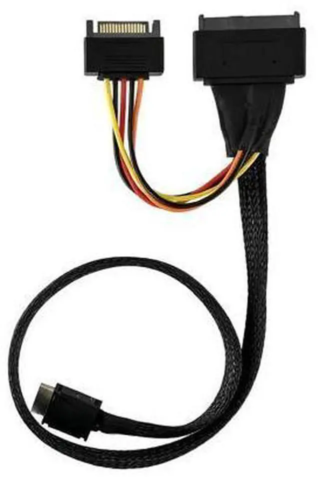 Alt view image 5 of 5 - Vszerda Oculink to U.2 Adapter Cable, SFF-8611 (4i) to SFF-8639 (U.2) PCIe 4.0 x4 NVMe SSD Cable, for PCIe 4.0/3.0 SSD Hard Drive Enclosure, Server, Workstation (80cm)