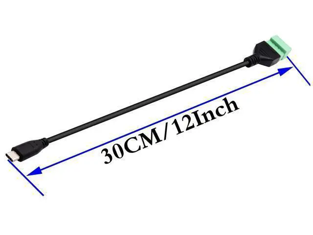 Alt view image 2 of 6 - Vszerda Type C USB Screw Terminal Block Connector Cable 2.0 Type C USB Male Plug to 5 Pin Way Female Bolt Screw with Shield terminals Pluggable Type Adapter Connector Converter Cable30CM2Pack Male