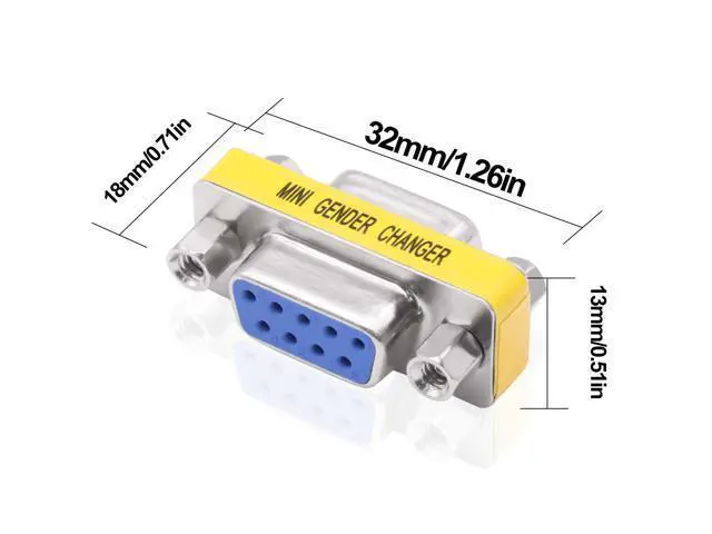 Alt view image 2 of 7 - Vszerda DB9 Gender Changer Solderless Connector Female to Female Adapter Mini RS232 D-SUB 9 Pin Serial Cable Coupler-4pcs